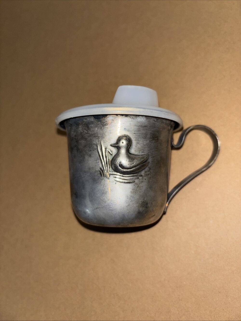 Vintage Stainless Steel Childs Duck Cup W/Lid